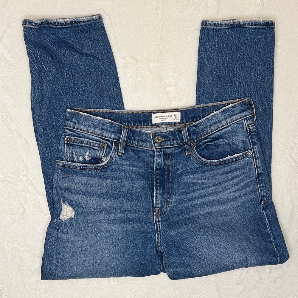 Abercrombie & Fitch The Boyfriend Mid Rise Denim Jeans Size 8